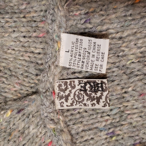 BKE by The Buckle - Boho Hooded Knit Sweater - dual zip front Sz L - Picture 3 of 4